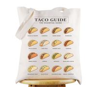 LEVLO Mexican Taco Tote Bag Fish Taco Lover Gift Taco Guide The Essential Guide Shoulder Bag Taco Burrito Merchandise (Taco Guide Tote)
