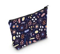 LEVLO Microbiology Bacteria Makeup Bag Science Art Biologist Reusable Book Cosmetic Bag Gift for Teacher, Microbiology, Daily