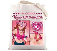 LEVLO Midwest Princess Tote Bag Singer Fans Gift I'm Gonna Keep On Dancing Music Album Shoulder Bag Singer Tour Merchandise, Keep on Dancing Tote, M