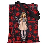 LEVLO Model 3 Canvas Tote Bag Megan Fans Gift Model 3 Horror Movie Shoulder Bag Model 3 Movie Merchandise, Model 3 Red Tote, M