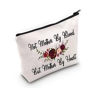 LEVLO Mom Dad in Law Gifts Not Mother By Blood But Mother By Heart Makeup Bags Mother’s Day Gifts (Not Mother By Blood But Mother By Heart)