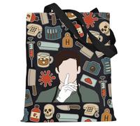 LEVLO Morgan TV Show Canvas Tote Bag Morgan & Debra Fans Gift Morgan Killer Shoulder Bag Morgan Crime TV Show Merch, Morgan Killer Tote, M