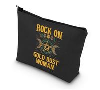 LEVLO Music Band Lyric Cosmetic Makeup Bag Blues Rock Music Band Fans Gift Song Lyric Zipper Pouch Bag Rock Music Band Lyric Merchandise, Rock on Black