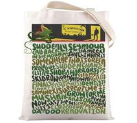 LEVLO Musical Canvas Tote Bag Seymour & Audrey Fans Gift Audrey Plant Shopping Bag, Little Shop Tote, L, Make Up Bag