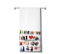 LEVLO Musical Character Kitchen Towel I Love Musical Tea Towel Theater Drama Housewarming Gift(I Love Broad T owel)