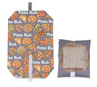 LEVLO Napoli Pizza Tea Italian Pizza Reusable Bread Bag Italy Pizza Margherita Gift Mom Dad BFF Chef Travel Waterproof Sandwich Wrap Gift (Pizza -FW)
