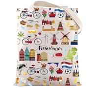 LEVLO Netherlands Map Iconic Traditional Souvenir Gift Holland Travel Pouch Bag Netherlands Vacation Gift, Netherlands Tote, S, Cosmetic Bag