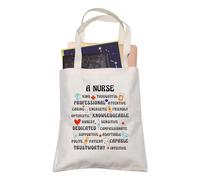 LEVLO Nurse Thank You Gift A Nurse Kind Thoughtful Professional Attentive Shopping Bag Hospital Nurse Tote Bag (A Nurse Kind Thoughtful)