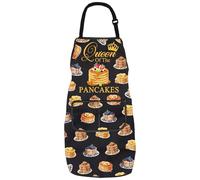 LEVLO Pancake Inspired Gift Queen Of The Pancake Cooking Baking Apron Culinary Student Gift Bakery Apron (PANCAKES a2uk)