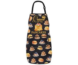 LEVLO Pancake Inspired Gift Queen Of The Pancake Cooking Baking Apron Culinary Student Gift Bakery Apron (PANCAKES a2uk)