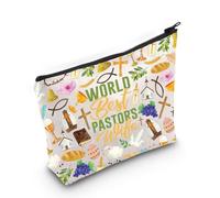 LEVLO Pastor Wife Makeup Bag Pastor Wife Appreciation Gifts World's Best Pastors Wife Zipper Pouch Bag Pastors Wife Religious Merchandise, Pastors Wife Bag