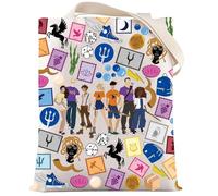 LEVLO Percy & Annabeth Tote Bag - Medusa & Zeus Fans Gift - Camp Half Blood Shoulder Bag - M, Tote