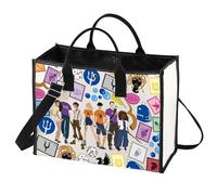 LEVLO Percy & Annabeth Tote Bag, Medusa & Zeus Fans Gift, Camp Half Blood Shoulder Bag, Percy Merch, Lt, M