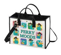 LEVLO Perry The Platypus Tote Bag OWCA Agent P Fans Gift Perry Moods Shoulder Bag Cartoon Platypus Merchandise, Perry Moods Lt, M