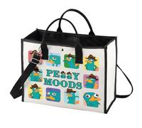 LEVLO Perry The Platypus Tote Bag OWCA Agent P Fans Gift Perry Moods Shoulder Bag Cartoon Platypus Perry Merchandise