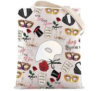 LEVLO Phantom's Mask Tote Bag Broadway Musical Fans Gift Phantom Opera Musical Shoulder Bag Phantom Musical Theater Merch (Sing For Me Tote)