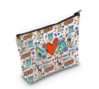 LEVLO Pharmacist RX Cosmetic Make up Bag Pharmacy Technician Gift Peace Love Pharmacy Makeup Zipper Pouch Bag for Graduation Birthday Peace Pharmacy Full Bag