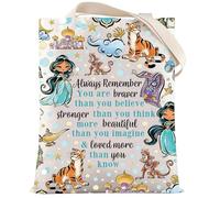 LEVLO Princess Arab Cosmetic Make Up Bag Fairy Tales Fans Gift You Are Braver Stronger Smarter Than You Think Princess Zipper Pouch Bag For Movie Fans, Always Mo Li T, L, Cosmetic Bag