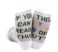 LEVLO Psychotherapist CBT Therapy Mental Health Gift This Psycho Therapist is Off Duty Crew Socks Counselling Thinking Socks (UK, Alpha, S, M, Regular, Regular, Psycho Therapist)