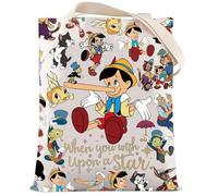 LEVLO Puppet Tote Bag Cartoon Puppet Fans Gift When You Wish Upon A Star Geppetto Shoulder Bag, Upon a Star Tote, M