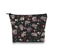 LEVLO Raccoon Makeup Bag Ku - Waterproof Cosmetic Bag for Women - Travel, On-the-go, Daily Use - Raccoon Themed Gift - 23cm*18cm
