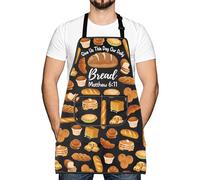 LEVLO Religious Faith Christian Apron Give Us This Day Our Daily Bread Kitchen Apron New Home Party Christmas Gifts (Bread Matthew 6:11)