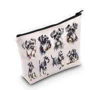 LEVLO Schnauzer Cosmetic Bag - Miniature Schnauzer Lover Gift - Travel Pouch, Cosmetic Bag
