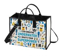 LEVLO Scuba Diving Cosmetic Bag Diving Lover Gift I Can Breathe Underwater What's Your Superpower Make up Zipper Pouch Bag For Scuba Diver, I Can Breathe LT, Make Up Bag