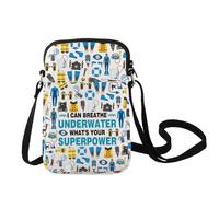 LEVLO Scuba Diving Crossbody Bag Diving Lover Gift I Can Breathe Underwater What's Your Superpower Shoulder Bag, I Can Breath C Bag