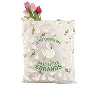 LEVLO Silly Little Errands Goose Tote Bag - Goose Gift - Women's Gift - Errands 2t - 32 cm x 37 cm