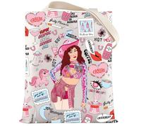 LEVLO Singer Album Canvas Tote Bag Pink Pony Club Lover Gift Singer Tour Shoulder Bag Western Cowgirl Merchandise, Super Graphic Tote, M