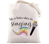 LEVLO Singing Cosmetic Bag Music Lover Gift Life Is Better When I'm Singing Makeup Zipper Pouch Bag, I'm Singing Tote