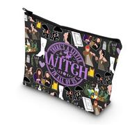 LEVLO Sisters Apothecary Cosmetic Bag Witches Gift There's A Little Witch in All of Us Rosemary Lavender Zipper Pouch Bag Magic TV Show Merch, Witch in All Black