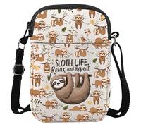 LEVLO Sloth Crossbody Bag Sloths Lover Inspired Gift Sloth Life Relax And Repeat Animal Lover Shoulder Bag, Sloth Life Cbag, Crossbody Bag