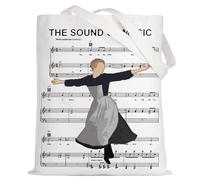 LEVLO Sound Of Music Tote Bag Julie Andrews Fans Gift Sound Of Music Theatre Reusable Grocery Bag Broadway Musical Merch, Sound of Music Tote, M