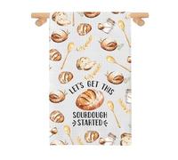 LEVLO Sourdough Bread Lover Kitchen Cloth Tea Towel (13. Sourdough Started T 2UK) 16" x 24" 80% Polyester, 20% Polyamide Modern Style