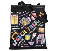 LEVLO Speech Therapy Tote Bag SLP Appreciation Gift Speech Language Pathologist Shoulder Bag SLP Teachers Merchandise, Speech Therapy Tote, M
