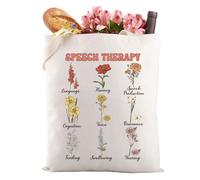LEVLO Speech Therapy Tote Bag Slp Slpa Gift Speech Language Pathologist Gift Speech Therapist Slp Graduation Gift Bag (SPEECH THERAPY 3T)