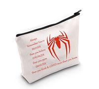 LEVLO Spider Movie Cosmetic Make Up Bag Movie Fans Inspired Gift You are Braver Stronger Smarter Than You Think Spider Makeup Zipper Pouch Bag for Women Girls (Spider Bag)