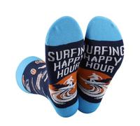 LEVLO Surfing Socks Surfer Gift Surfing Happy Hour Surfboard Socks Surfer Beach Merchandise, Surfing Sock, One Size