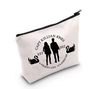 LEVLO Swan Captain TV Show Cosmetic Bag Girl Emma Swan Fans Gift Captain Killian Jones A Pirates Life It's Forever Zipper Pouch Bag, Captain Killian Jones