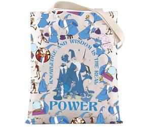 LEVLO Sword Stone Merlin Tote Bag King Arthur Gift Knowledge And Wisdom The Real Power Merlin Shoulder Bag Merlin Merch, The Real Power Tote, M