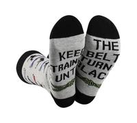LEVLO Taekwondo Socks Karate Gift Keep Training Until The Belt Turns Black Taekwondos Sock Martial Arts Lover Merch, Taekwondo Socks, One Size