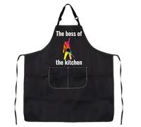 LEVLO The Boss Of The Kitchen Apron Bruuuuce Singer Inspired Gift Rock Music Fans Gifts Adjustable Cooking Baking Apron (The boss of apron uk)