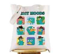 LEVLO The Platypus Tote Bag OWCA P Fans Gift Platypus Moods Shoulder Bag Cartoon Platypus Merchandise, Perry Moods T, M