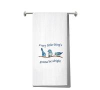 LEVLO Three Little Birds Kitchen Towel Housewarming Gift for Singer Fans Every Little Thing's Gonna Be Alright Kitchen Decor (Gonna Be Alright Towel)