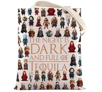 LEVLO Thrones Cosmetic Make Up Bag - Game Fans Gift, Night Is Dark And Full Terrors Zipper Pouch For Friend, Family