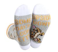 LEVLO Tiger Fans Socks Tiger Lover Gift Some Days Look Better Upside Down Cartoon TV Show Socks Cartoon Animal Merch, Tt Tigger Sock, One Size