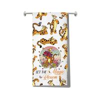 LEVLO Tiger Kitchen Towel Cartoon Tiger Lover Gift Let The Magic Blossom Animal Housewarming Gift (Let The Magic TT Tiger)