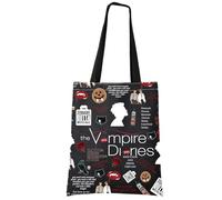LEVLO TVD Merch Vampire Tote Bag - Damon Salvatore Fan Gift (The Vampire D tote bag)